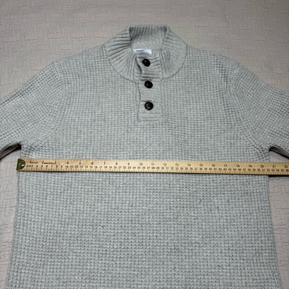 Old Navy Men's Latte Beige Knit Textured Button Mock Neck Sweater Size Medium - Picture 3 of 8